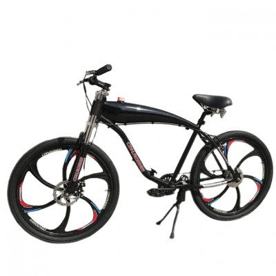 Complete black 26 Inch Gas Bike  with 2.4L Gas Frame